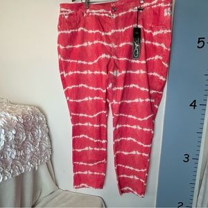 DG2 Orange/Pink & White‎ Tye Dye Pants NWT 24W